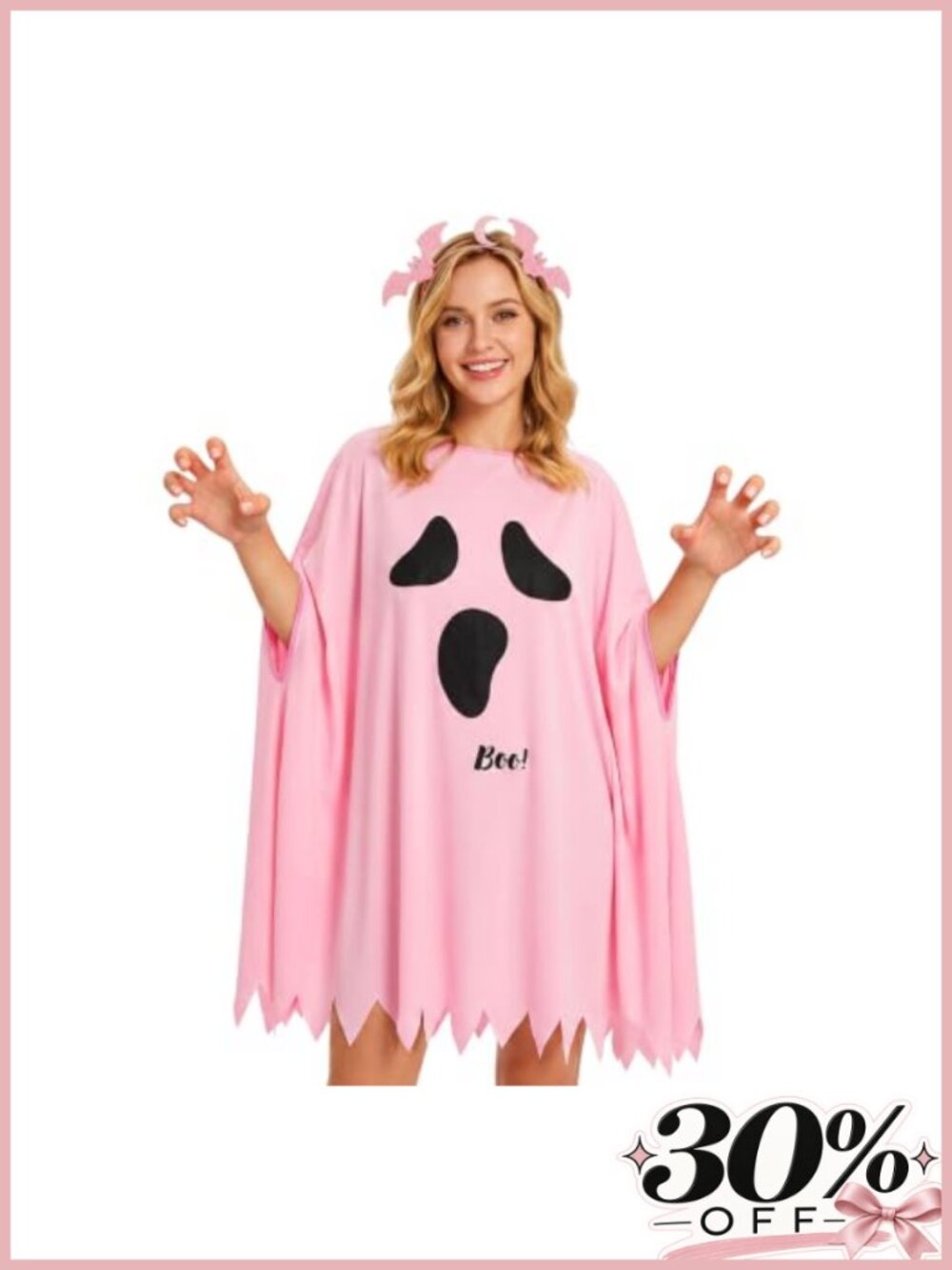 Halloween Ghost Poncho Peplum Adult One Size